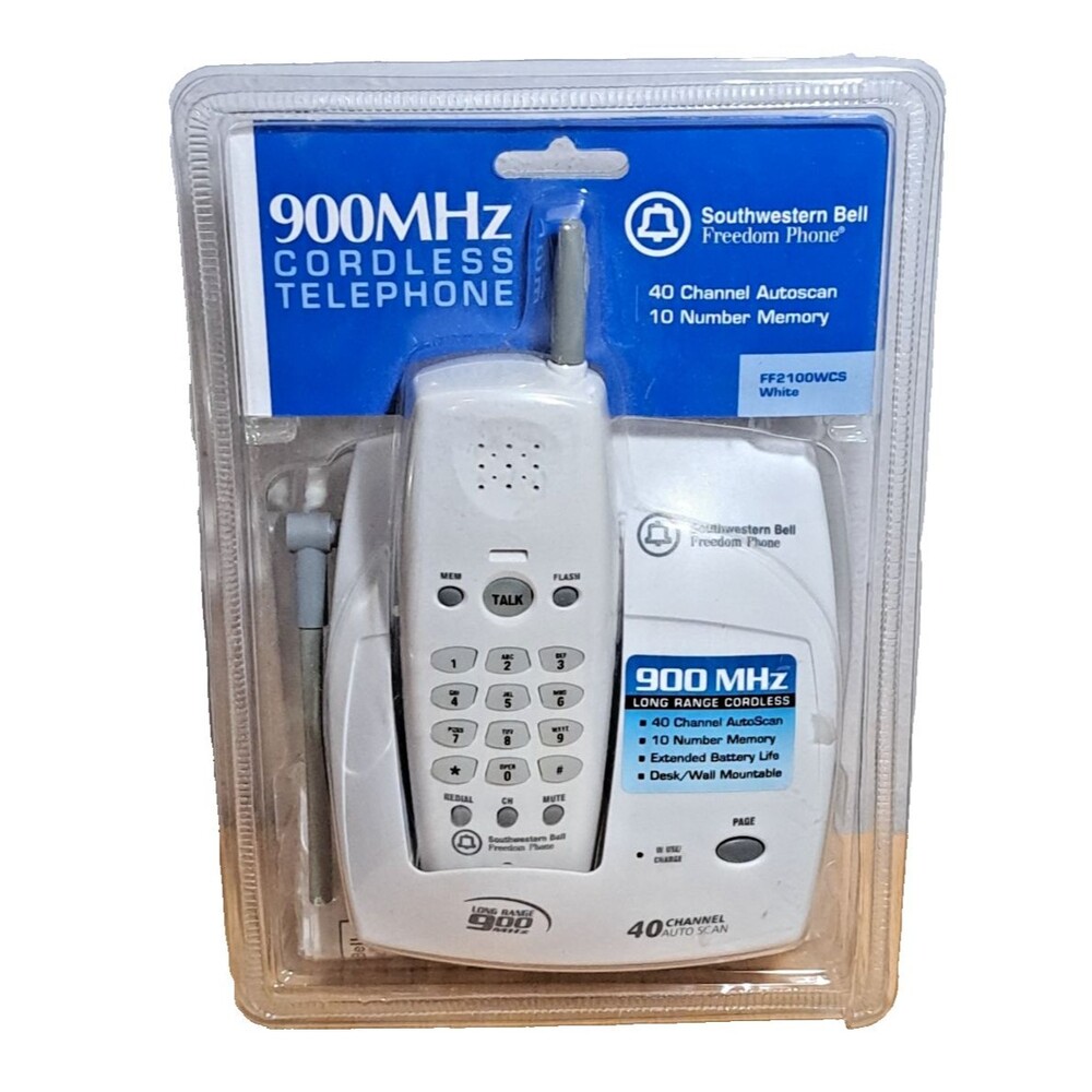 BRAND NEW Southwestern Bell Freedom Phone #FF2100WCS 40 Channel Cordless White